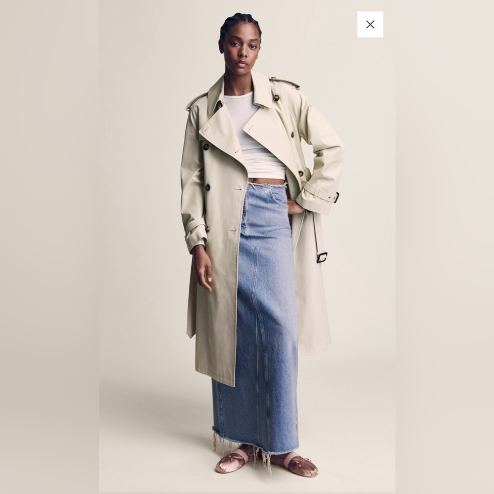 Mango cotton trench coat with belt-size xs